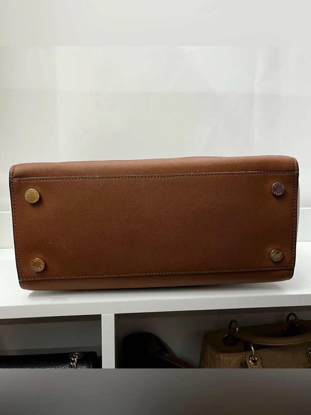 MICHAEL KORS Acorn Colorblock Selma Satchel Tote Shoulder Bag